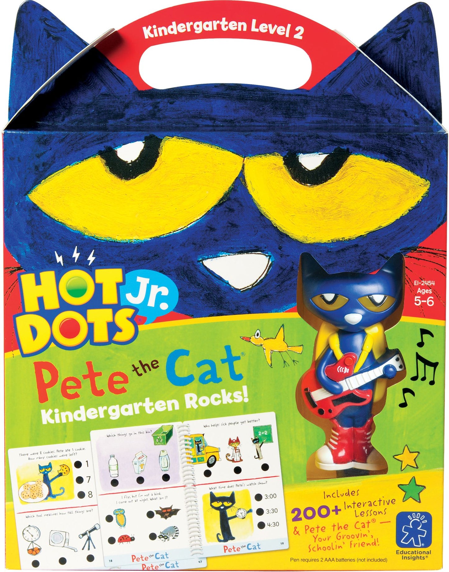 Educational Insights 2454 Hot Dots Jr. Pete The Cat Kindergarten Rocks Set Plus Pen