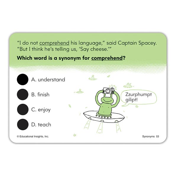 Hot Dots??? Laugh It Up! Vocabulary Cards - Synonyms