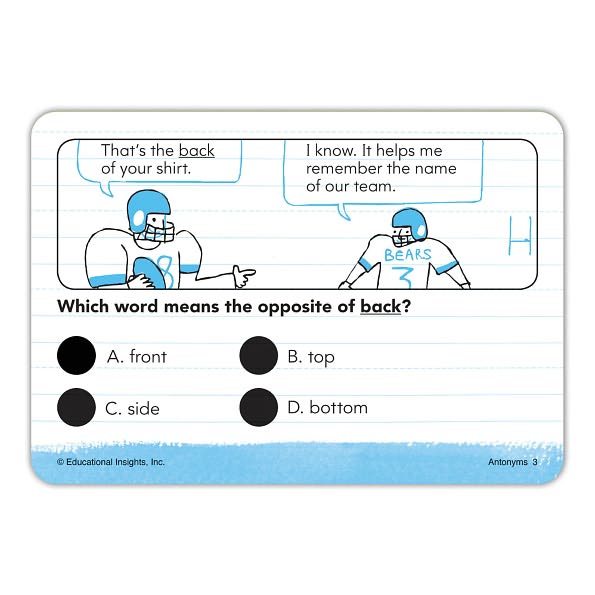Hot Dots??? Laugh It Up! Vocabulary Cards - Antonyms