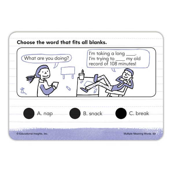Hot Dots??? Laugh It Up! Vocabulary Cards - Multiple Meaning Words