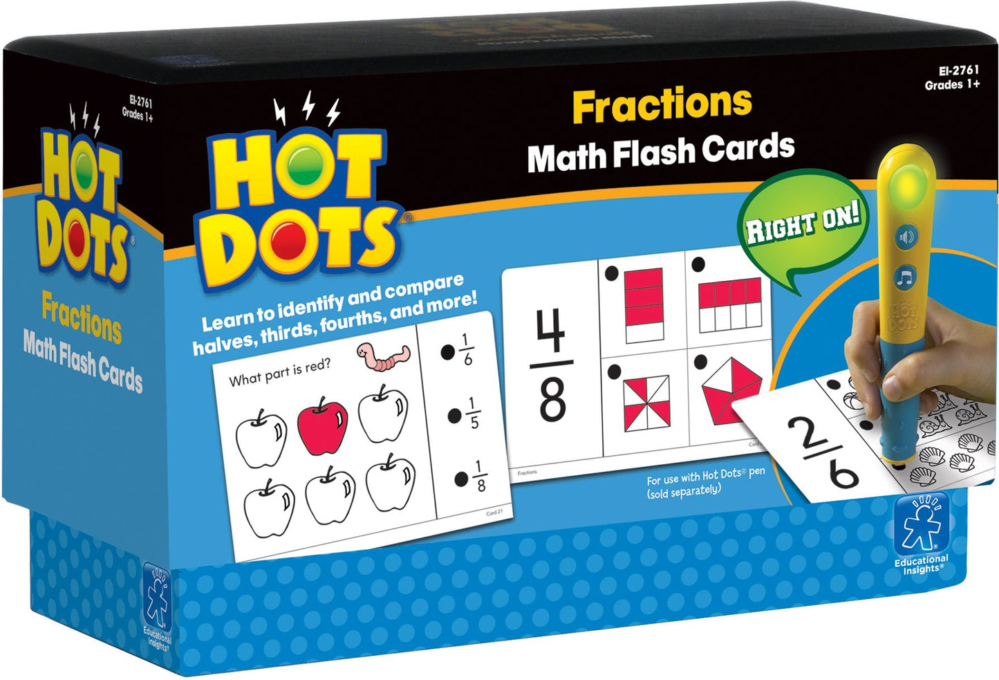 EDUCATIONAL INSIGHTS EI-2761 HOT DOTS FLASH CARDS FRACTIONS