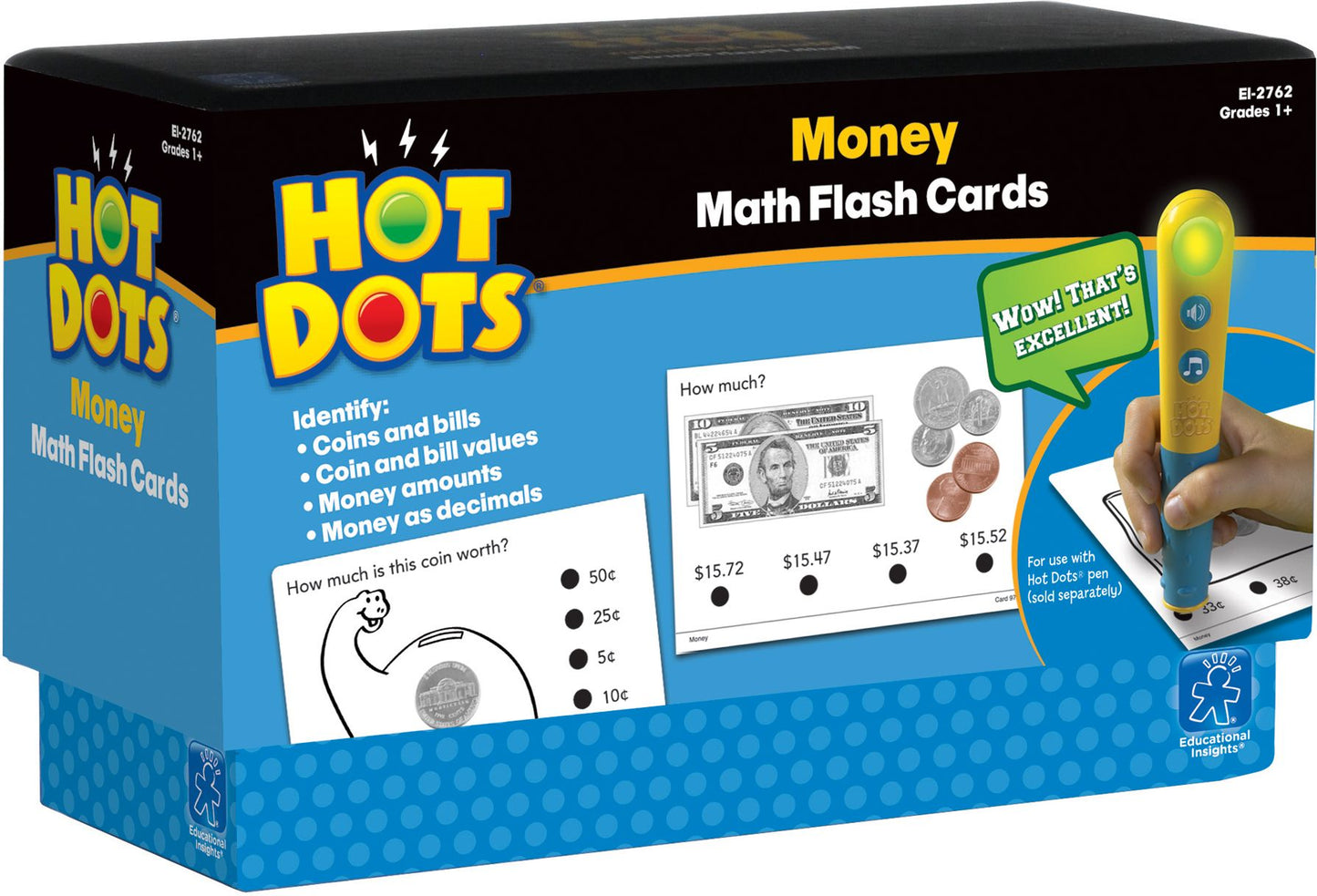 EDUCATIONAL INSIGHTS EI-2762 HOT DOTS FLASH CARDS MONEY