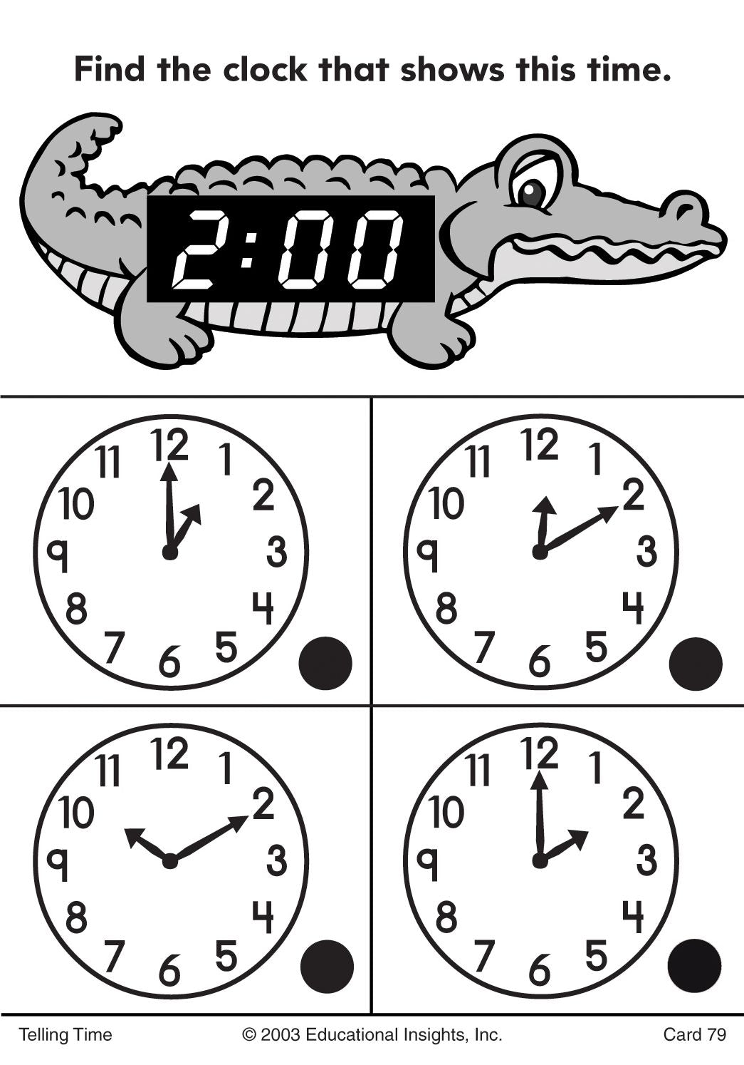 EDUCATIONAL INSIGHTS EI-2763 HOT DOTS FLASH CARDS TELLING TIME