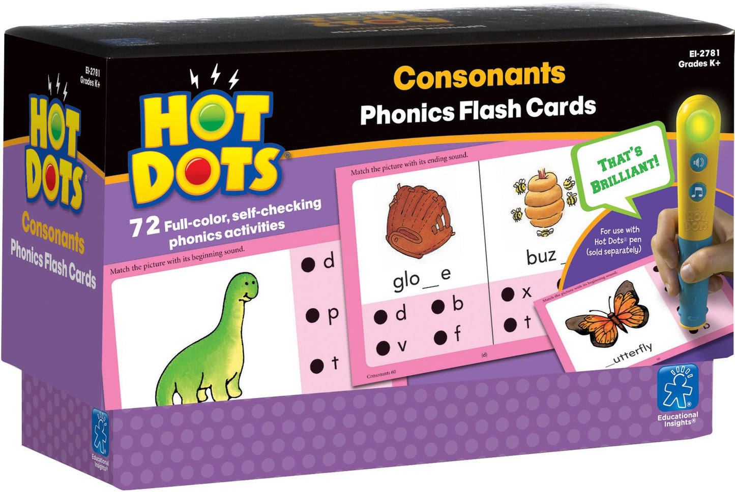 EDUCATIONAL INSIGHTS EI-2781 HOT DOTS PHONICS PROGRAM SET 2: CO-NSONANTS