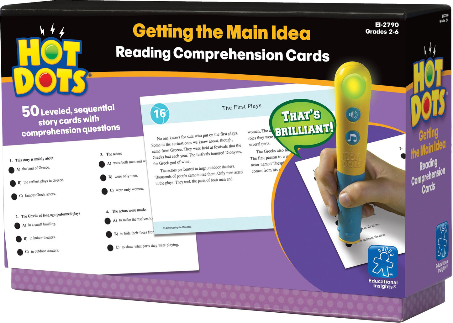 EDUCATIONAL INSIGHTS EI-2790 HOT DOTS READING COMPREHENSION KITS-SET 1: GETTING THE MAIN IDEA