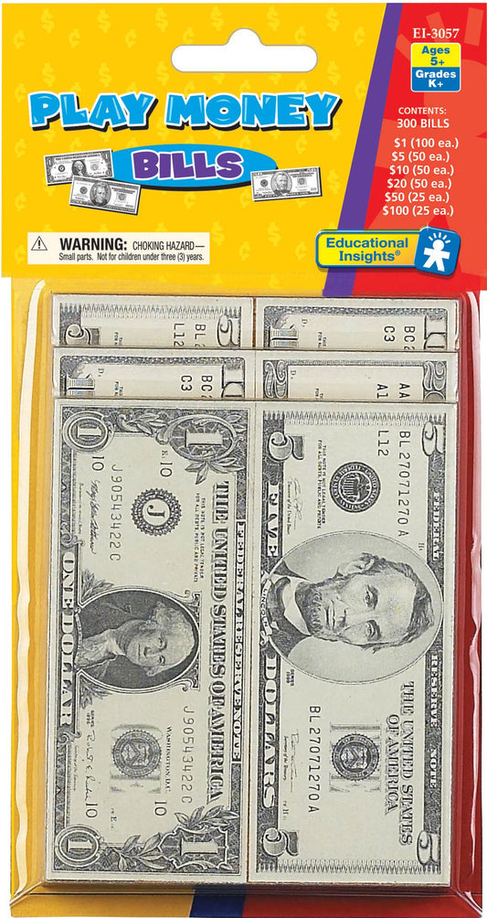 EDUCATIONAL INSIGHTS EI-3057 LETS PRETEND PLAY MONEY - BILLS