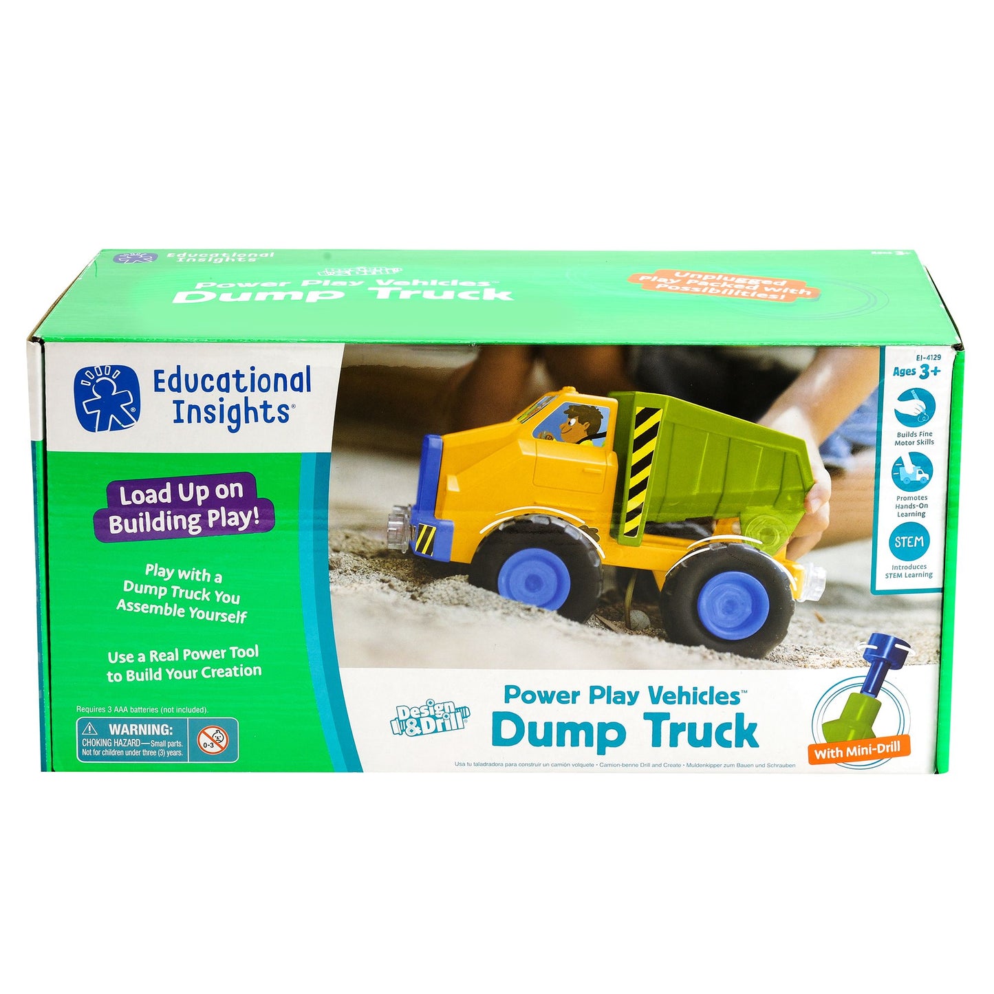 Educational Insights Design 'n Drill Power Play Vehicles Dump Truck