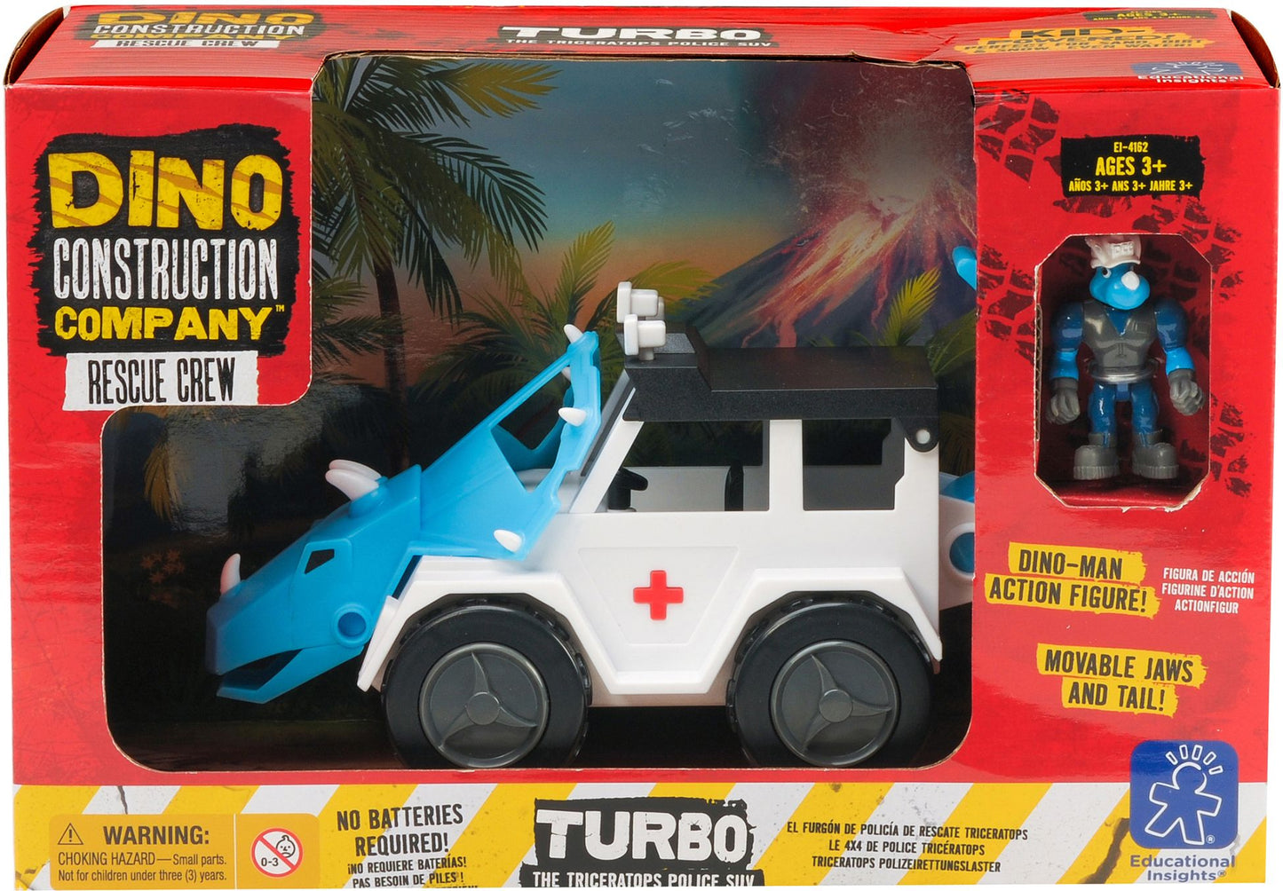 Dino Construction Company Rescue Crew — Turbo The Triceratops Police Suv