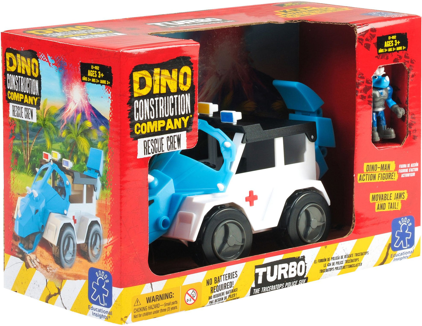 Dino Construction Company Rescue Crew — Turbo The Triceratops Police Suv
