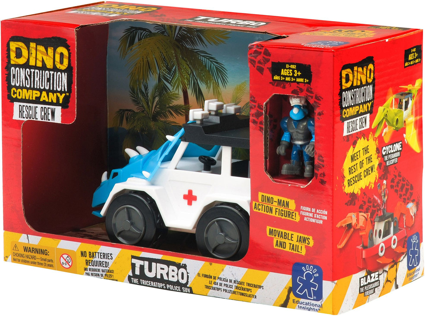Dino Construction Company Rescue Crew — Turbo The Triceratops Police Suv