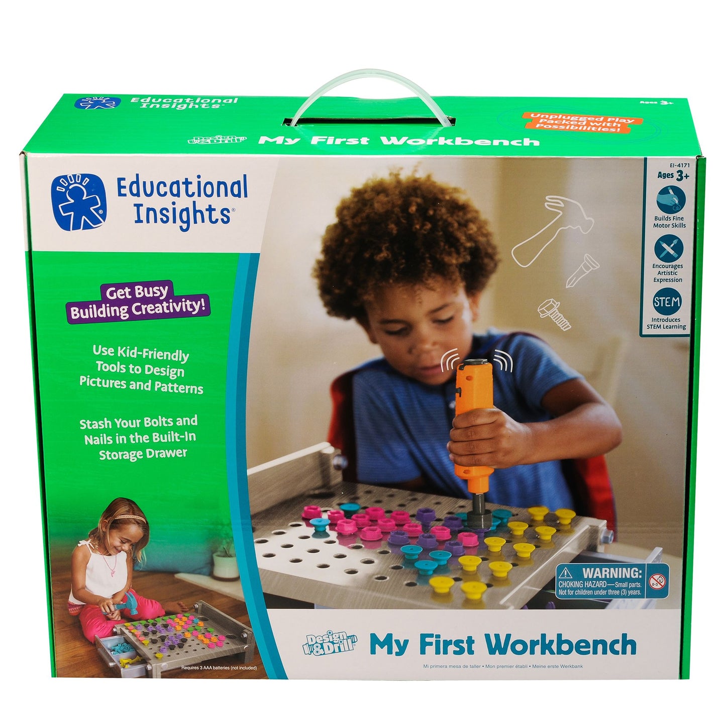 Educational Insights Design 'n Drill My First Workbench - Grey