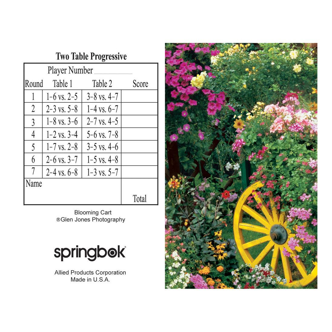 Blooming Cart Bridge Tally Sheets Bridge Playing Cards Accessory