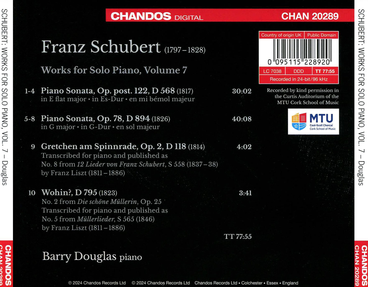 Piano Sonatas Vol. 7 (Schubert / Douglas)