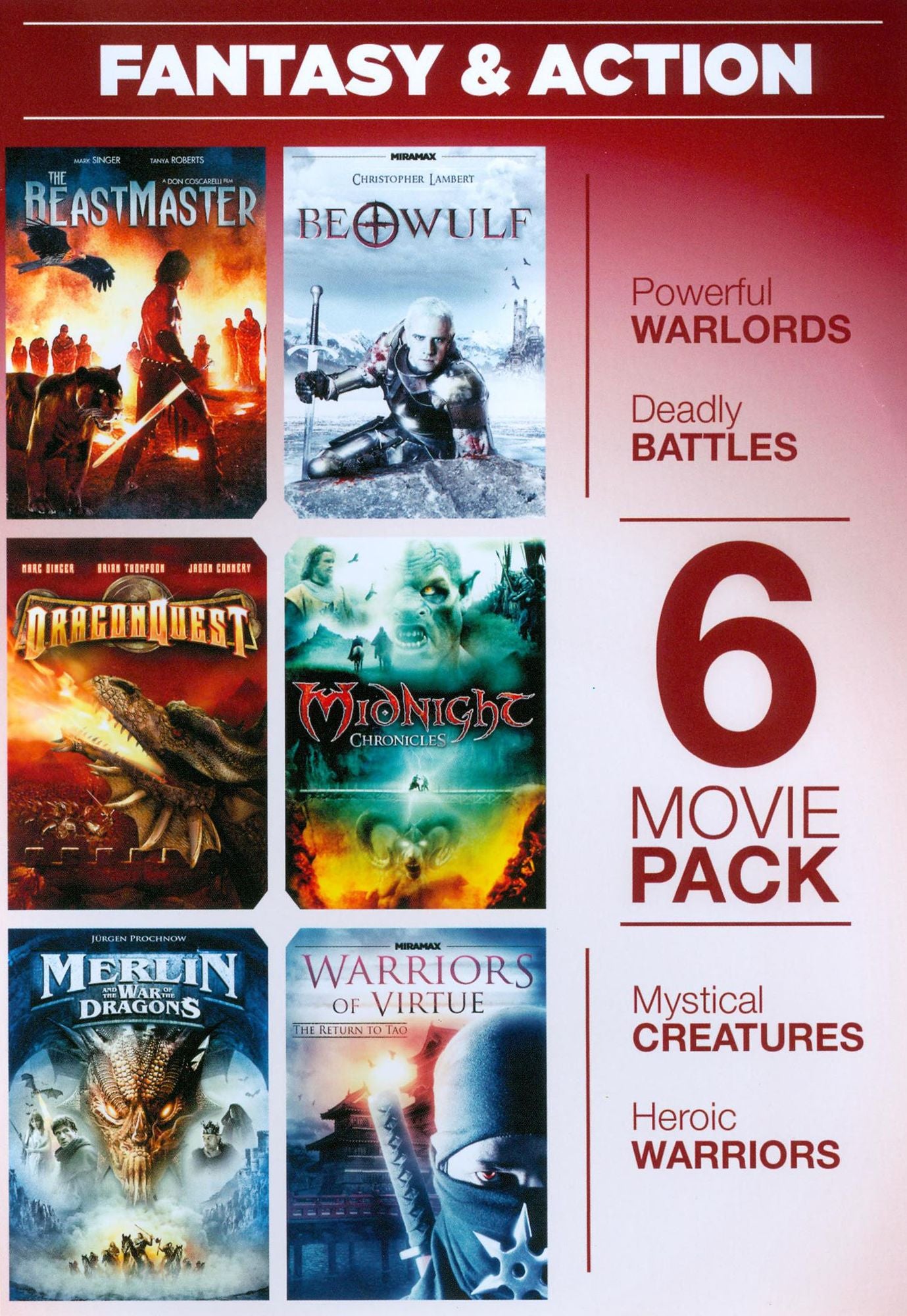 6 Movie Pack: Fantasy & Action [2 Discs]