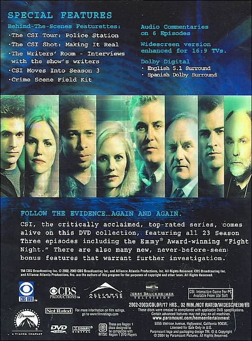 CSI: Crime Scene Investigation - The Complete Third Season [6 Discs]
