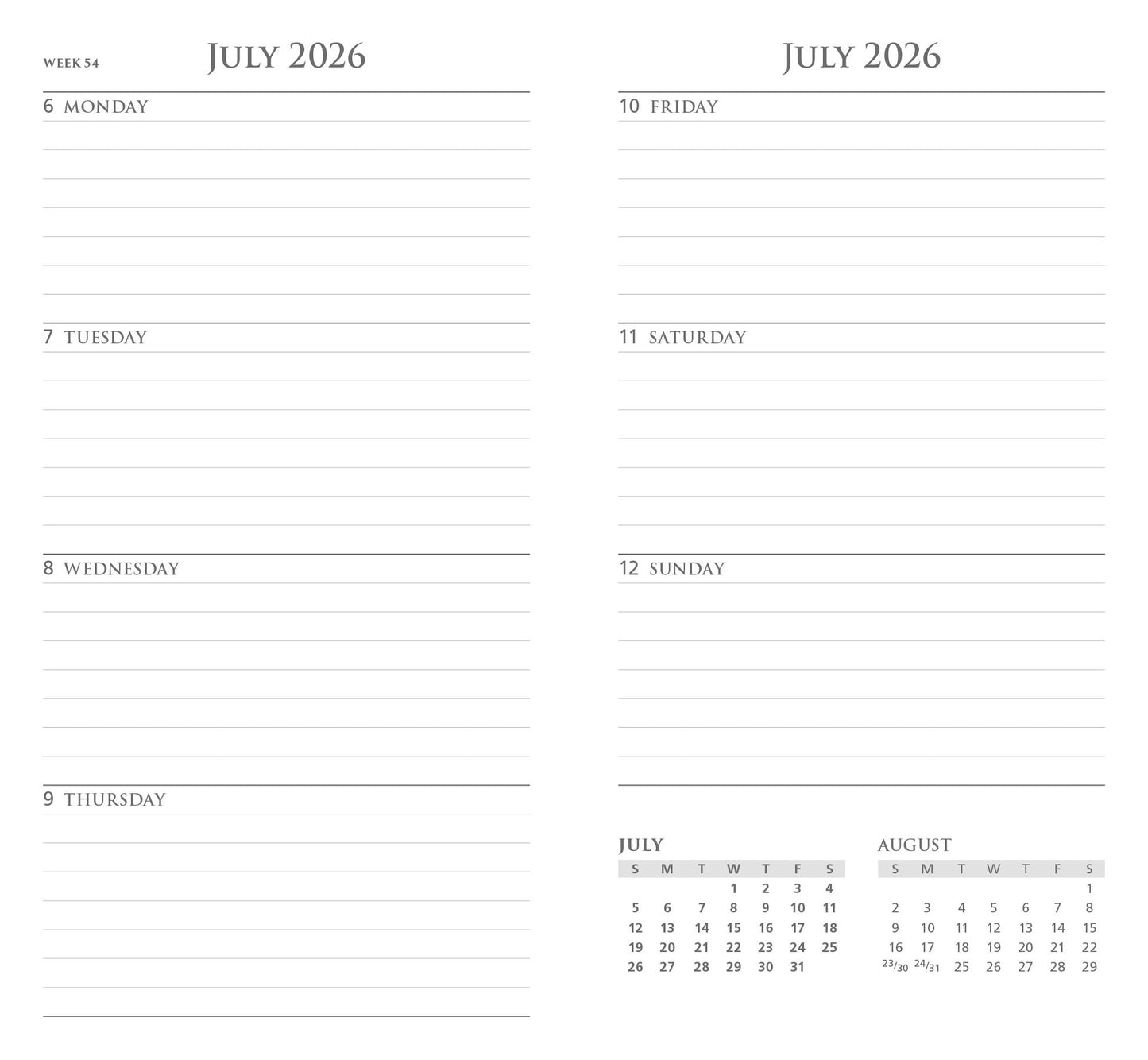2025-2026 Mini Skinny Planner Moonlit Meadow