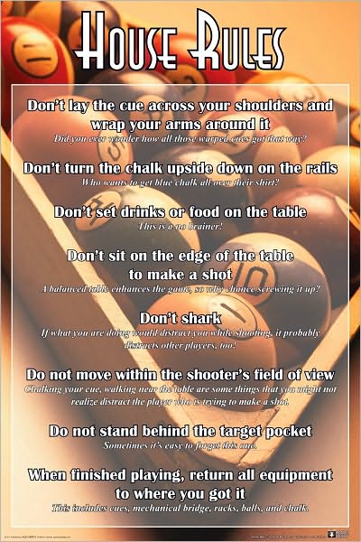 House Rules - Billards Poster