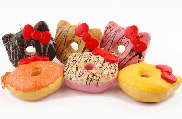 Sanrio Hello Kitty Super Soft Squishy Big Donut Ball Chain