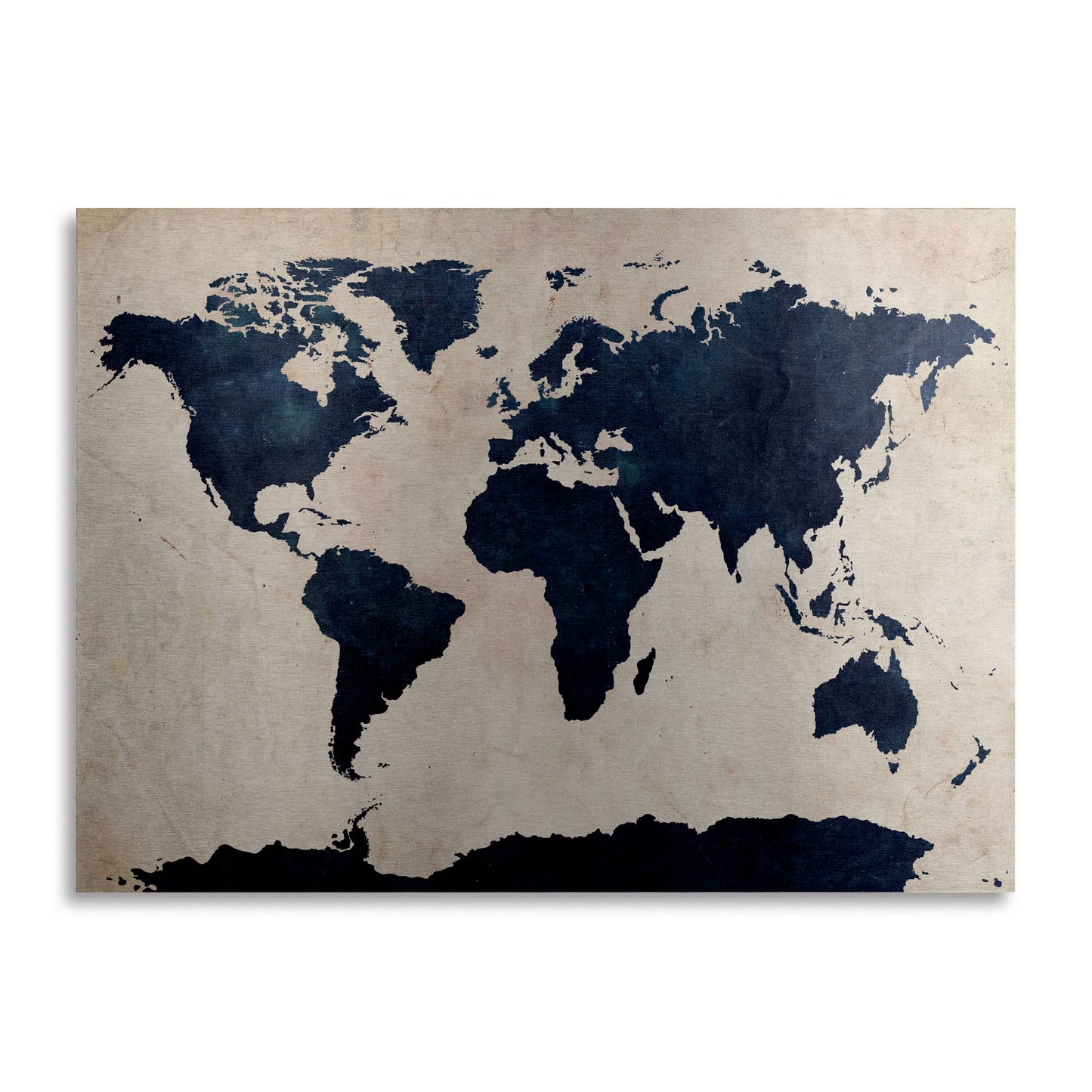 Michael Tompsett 'World Map - Navy' Floating Brushed Aluminum Art
