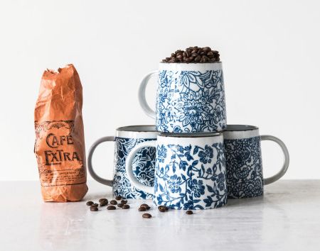 Blue & White Stoneware Mug