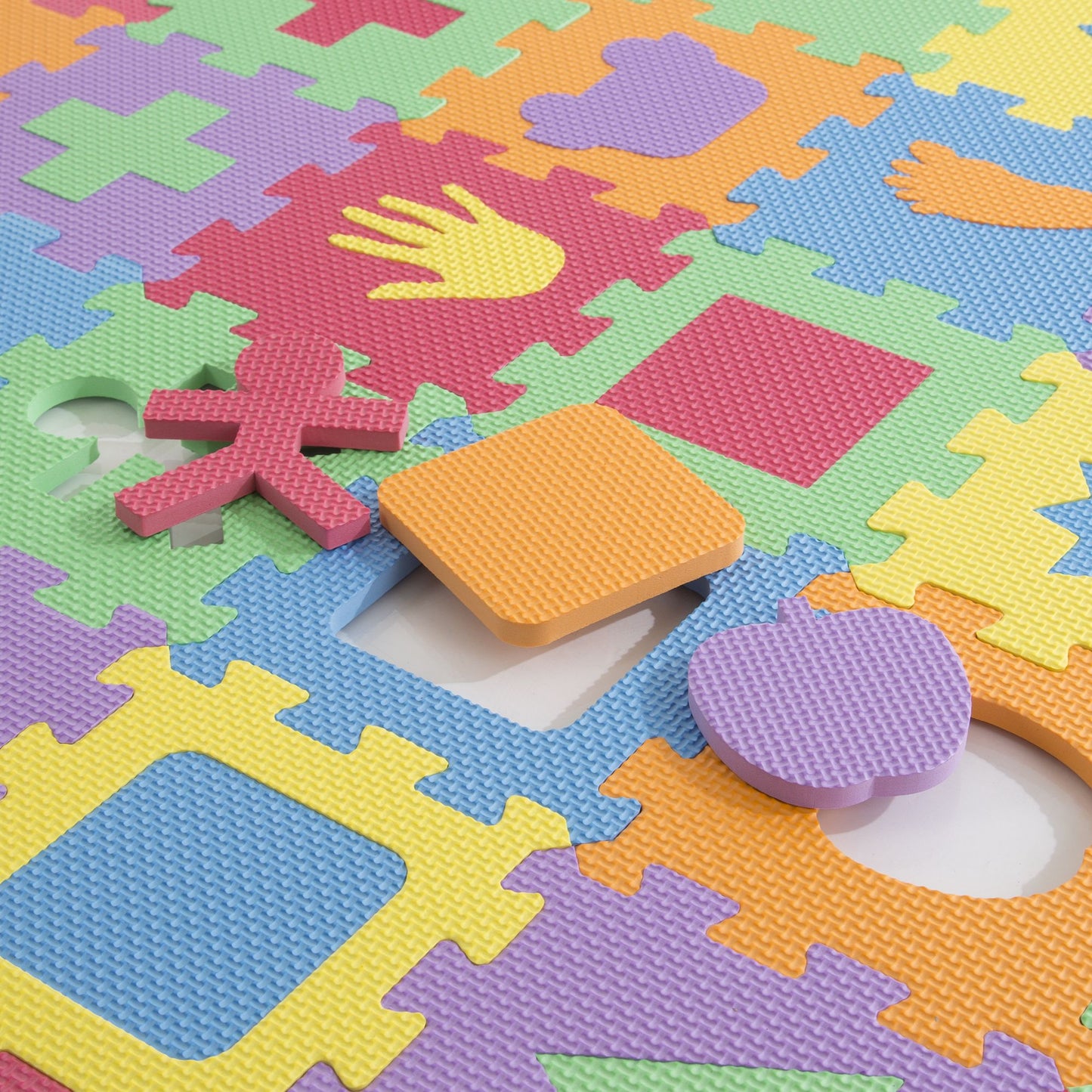 Hey! Play! Foam Floor Shapes Puzzle Learning Mat