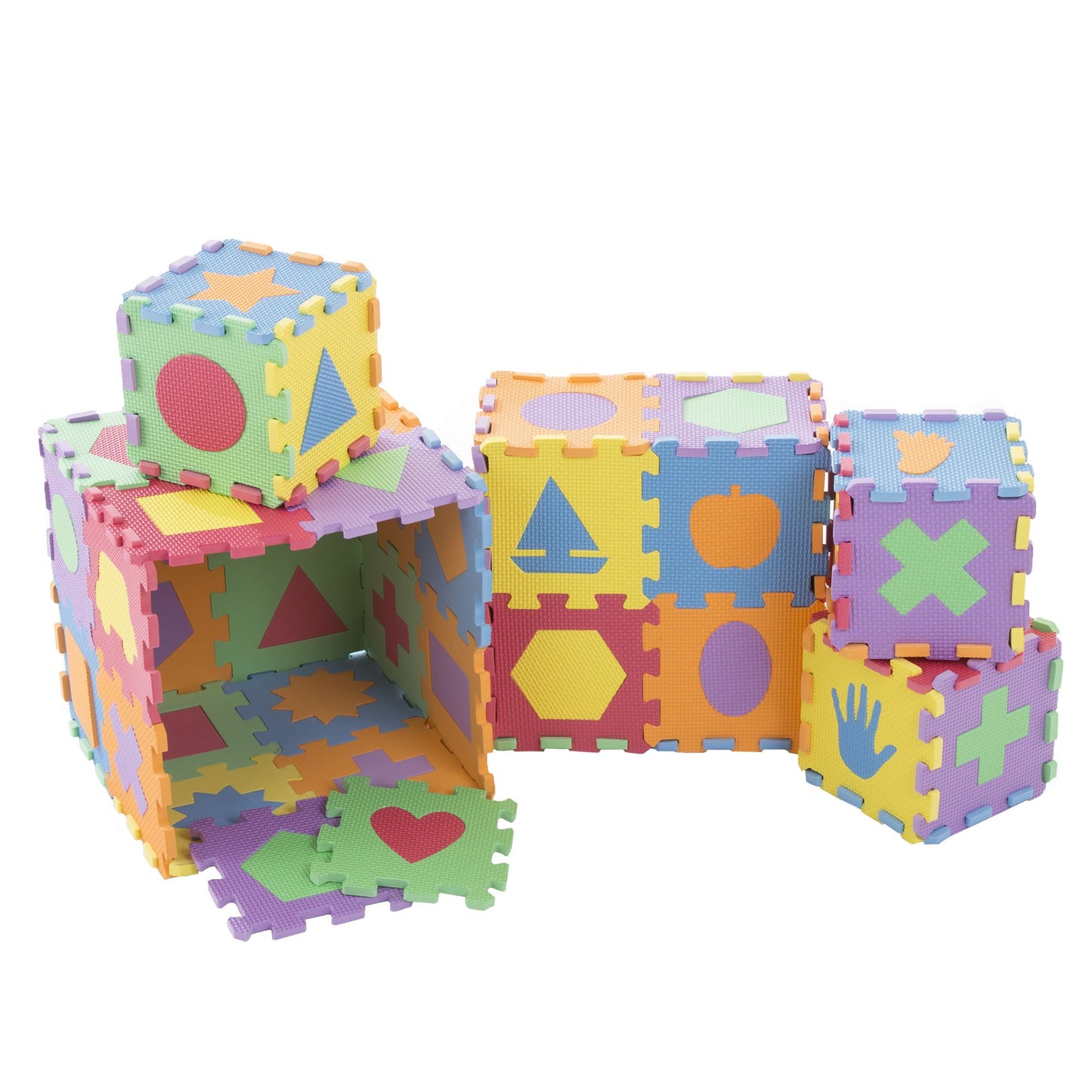 Hey! Play! Foam Floor Shapes Puzzle Learning Mat