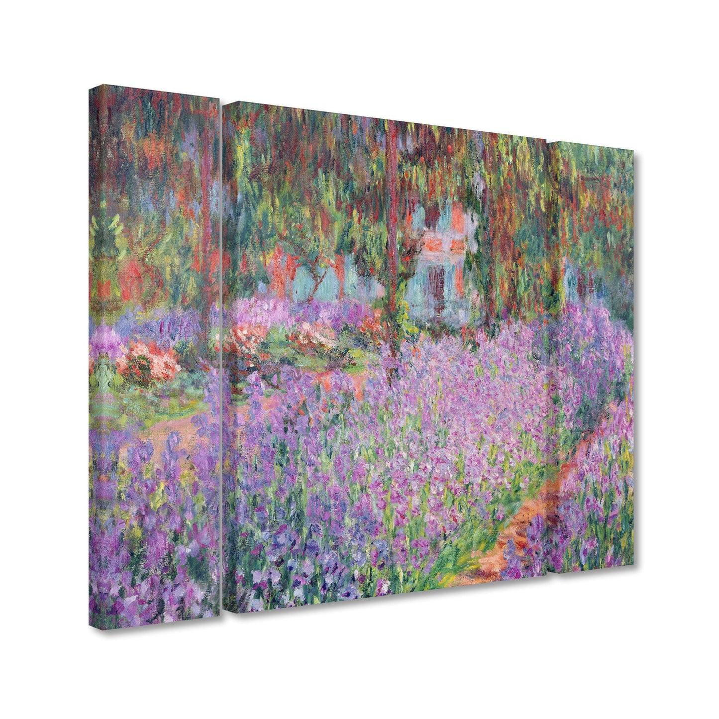 Claude Monet 'Artist's Garden at Giverny' Multi Panel Art
