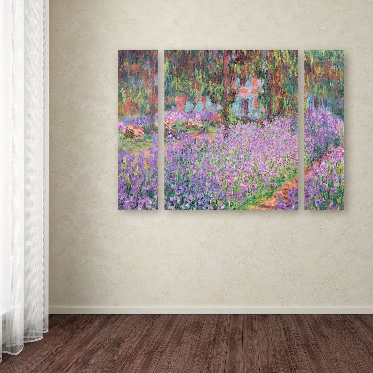 Claude Monet 'Artist's Garden at Giverny' Multi Panel Art