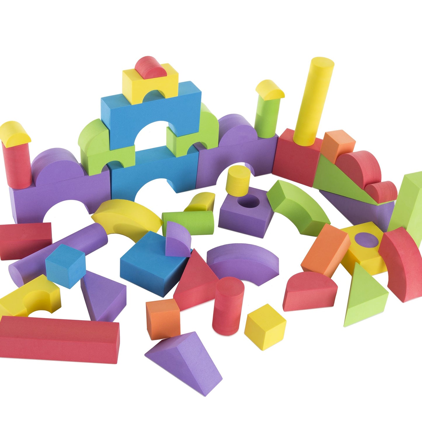 50-Piece Non-toxic EVA Foam Building Blocks by Hey! Play!