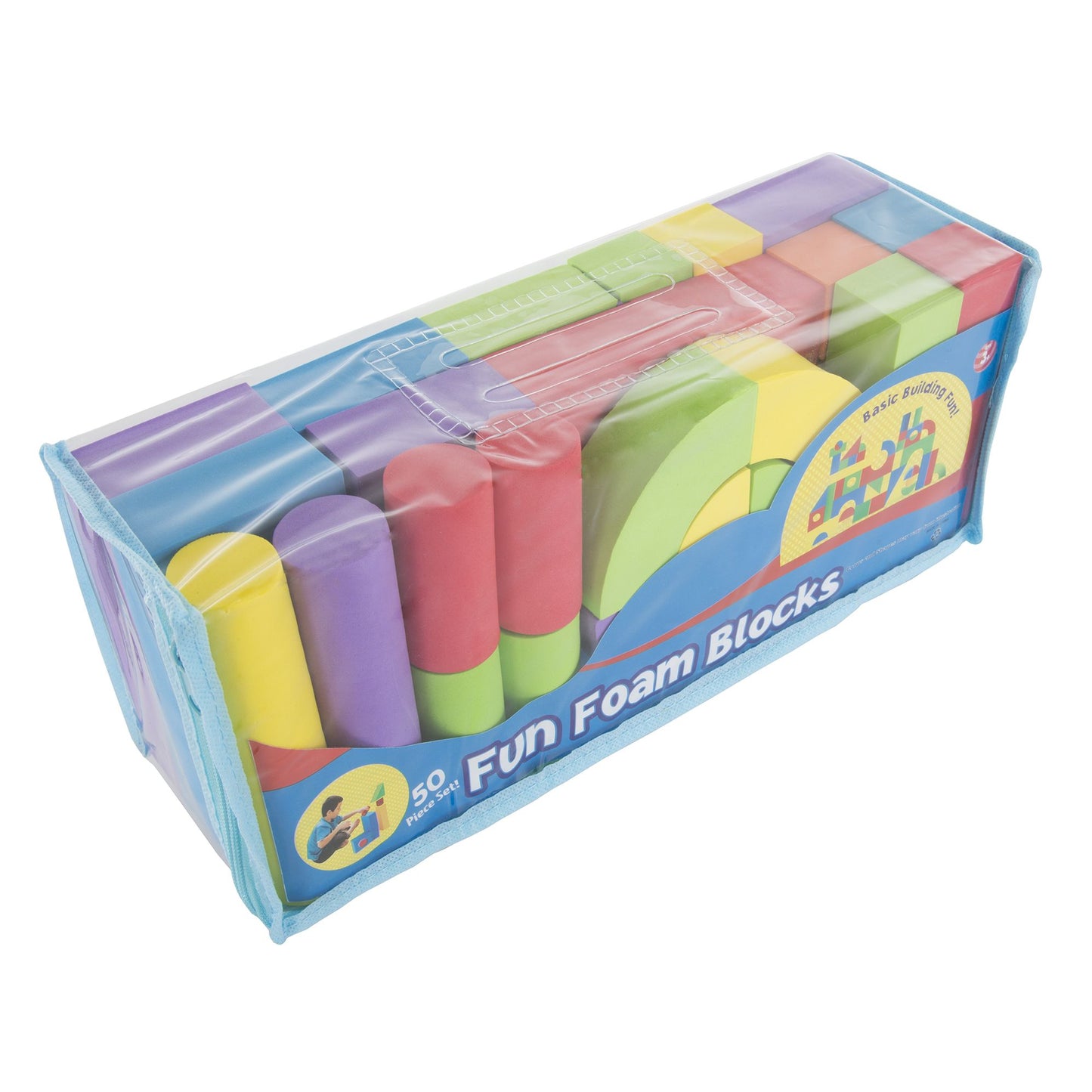 50-Piece Non-toxic EVA Foam Building Blocks by Hey! Play!