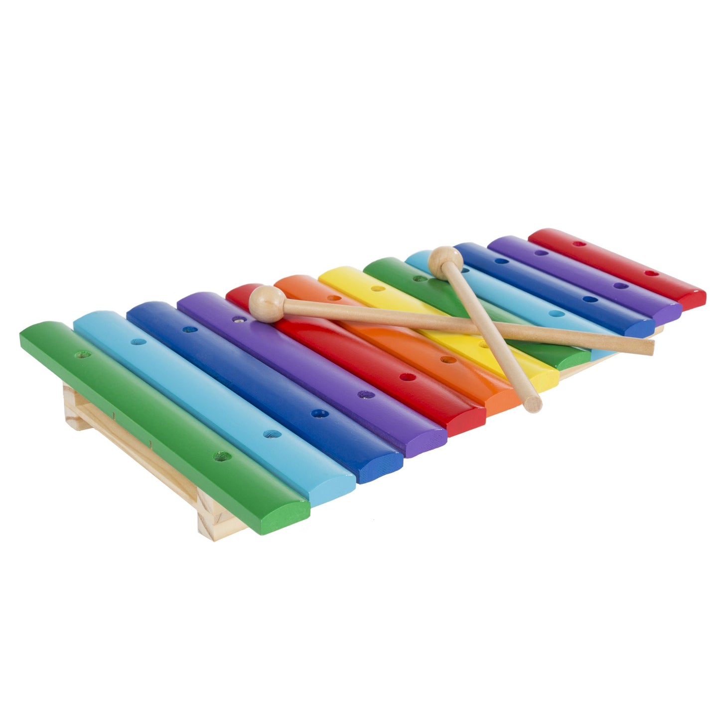Classic 12-Note Wooden Xylophone Musical Toy with Two Wooden Mallets by Hey! Play!