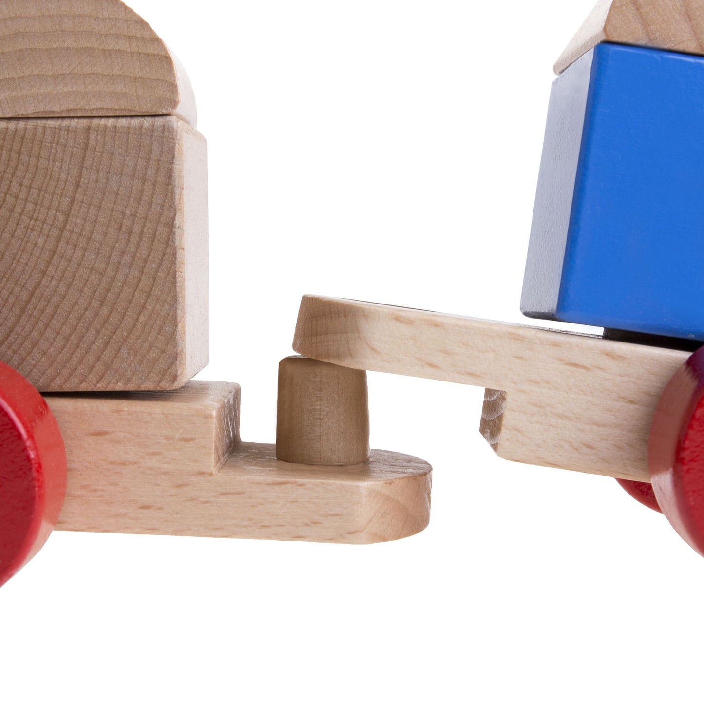 Wooden Toy Stacking Learning Train Set with 20 Interchangeable Wooden Blocks for Boys and Girls, Toddlers by Hey! Play!