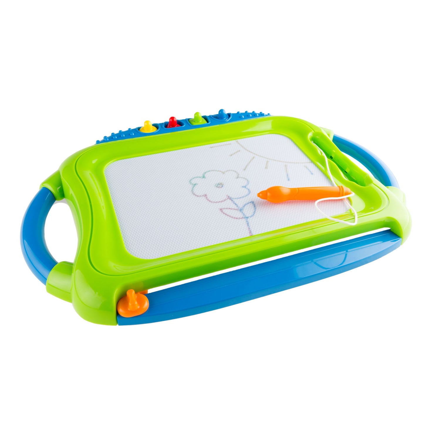 Multi-color Magnetic Drawing Board with Pen, Eraser amp; 4 Stamps by Hey! Play!