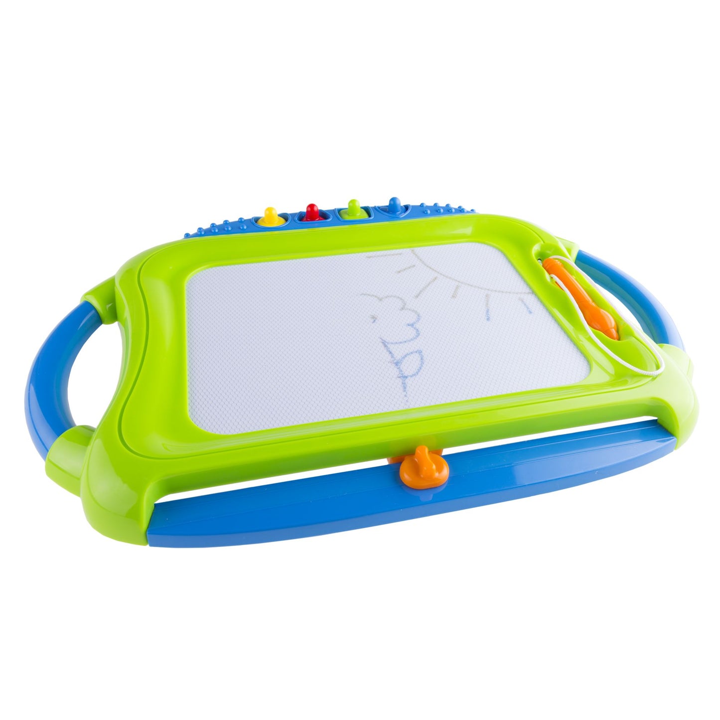 Multi-color Magnetic Drawing Board with Pen, Eraser amp; 4 Stamps by Hey! Play!