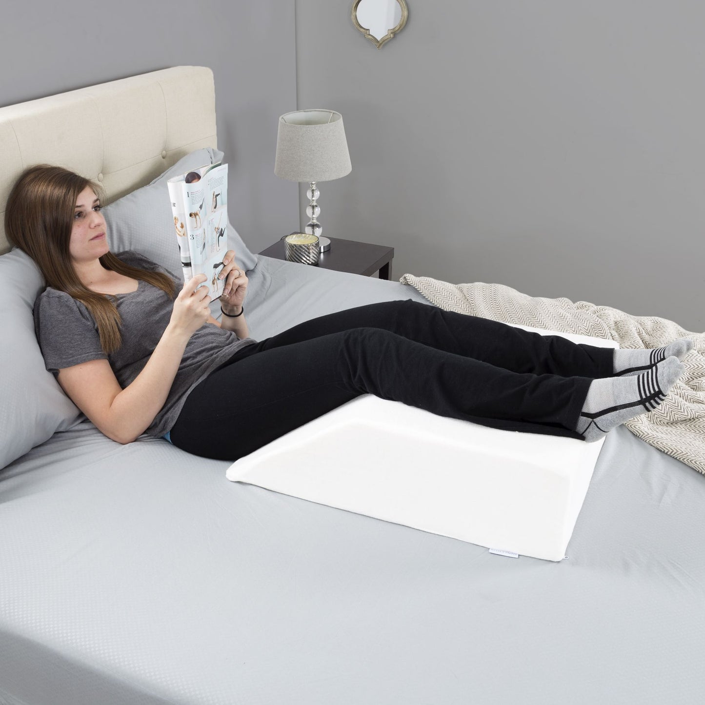 Wedge Pillow / Elevated Support Cushion for Leg, Knee, Back, Hip and Joint Pain, Sciatica Relief, Spine Alignment, Pregnancy and Sleeping By Bluestone