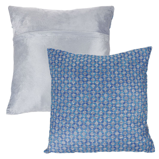 Modern Geometric Textured Throw Pillow and Insert- Home Decor Diamond Design Accent Pillow Invisible Zipper, 18 Inch by Lavish Home Color: Navy Blue