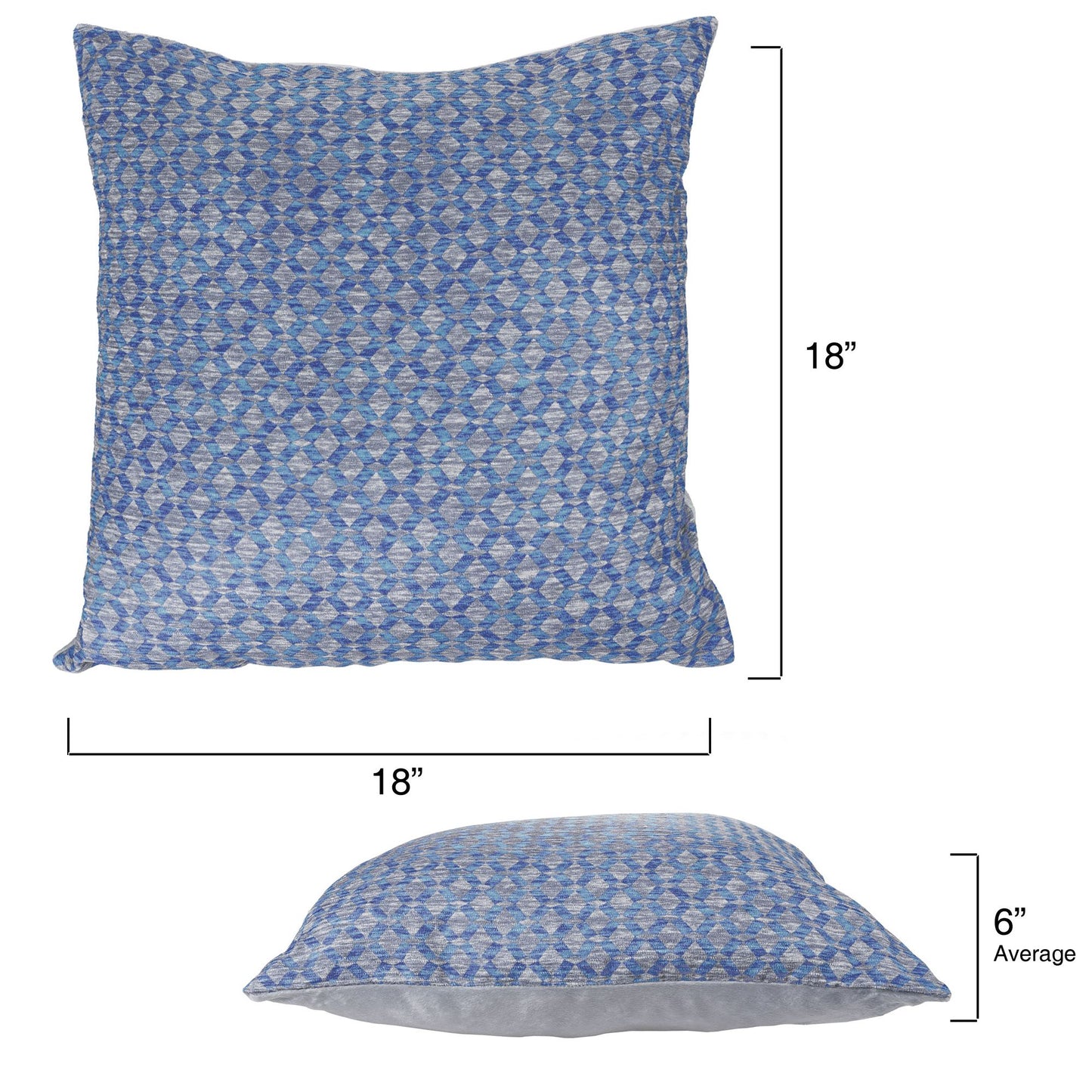 Modern Geometric Textured Throw Pillow and Insert- Home Decor Diamond Design Accent Pillow Invisible Zipper, 18 Inch by Lavish Home Color: Navy Blue