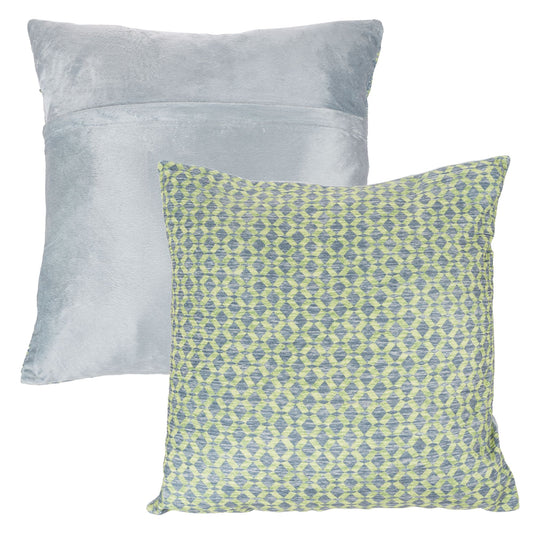 Modern Geometric Textured Throw Pillow and Insert- Home Decor Diamond Design Accent Pillow Invisible Zipper, 18 Inch by Lavish Home Color: Green