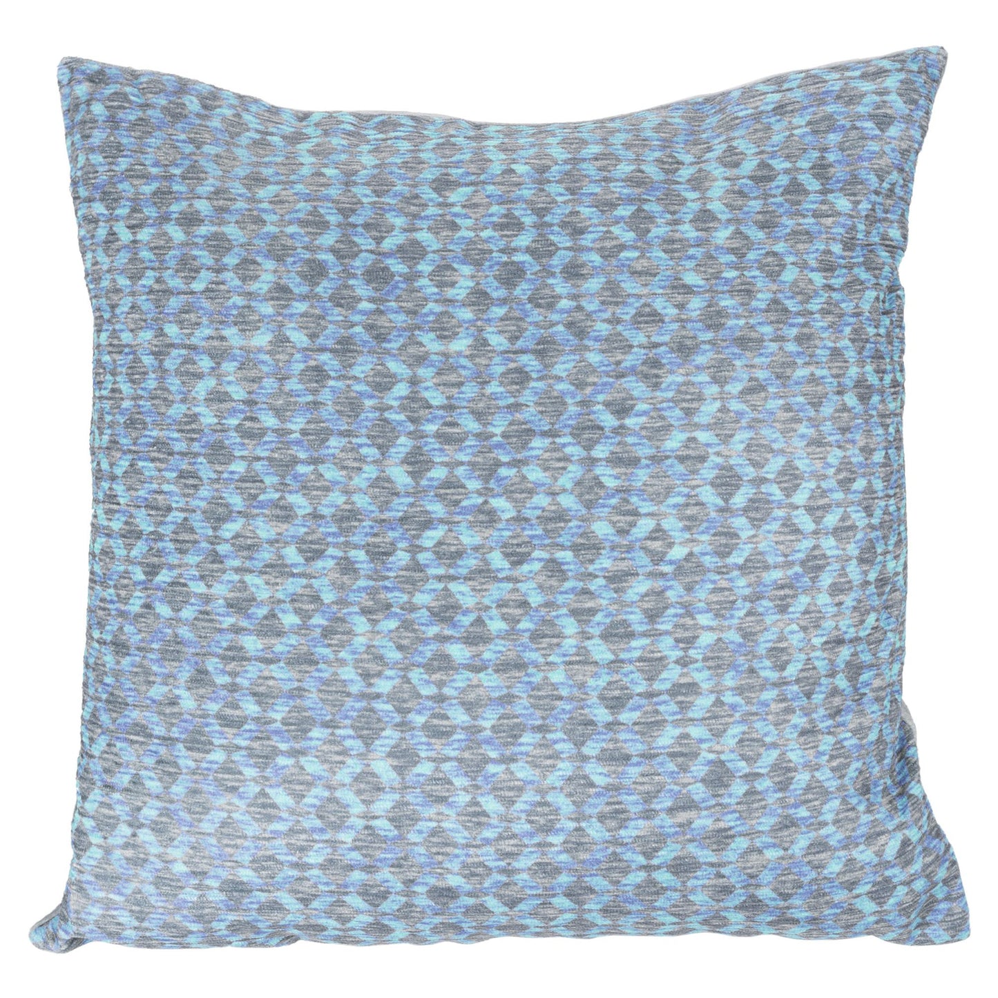 Modern Geometric Textured Throw Pillow and Insert - Home Decor Diamond Design Accent Pillow Invisible Zipper, 18 Inch by Lavish Home Color: Dreamy Blue