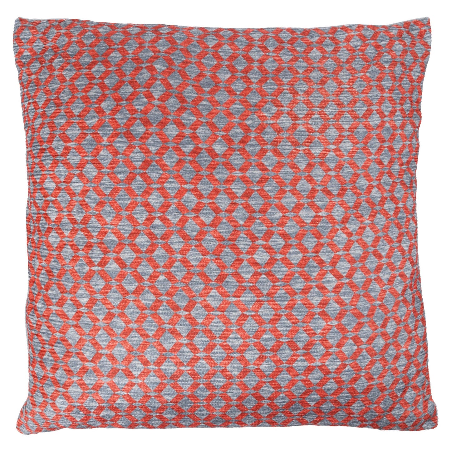 Modern Geometric Textured Decorative Throw Pillow and Insert- Home Decor Diamond Design Accent Pillow Invisible Zipper, 18 Inch by Lavish Home Color: Red