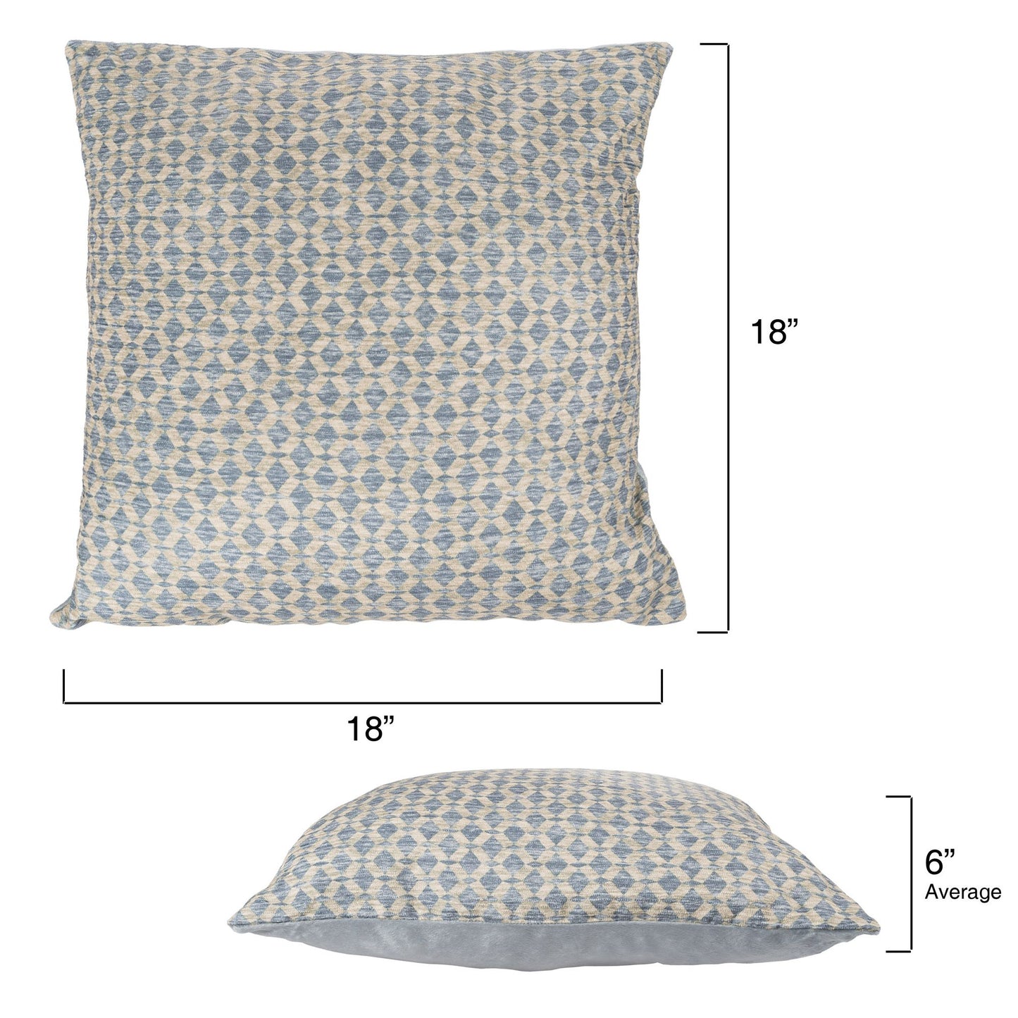 Modern Geometric Textured Throw Pillow and Insert- Home Decor Diamond Design Accent Pillow Invisible Zipper, 18 Inch by Lavish Home Color: Sand