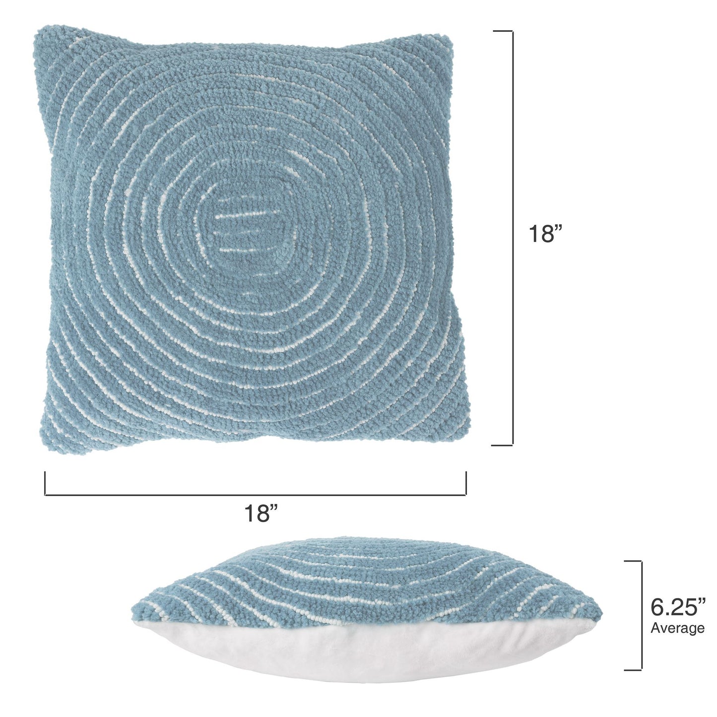 Modern Geometric Decorative Throw Pillow and Insert-Home Decor Concentric Circle Accent Pillow with Hidden Zipper,18 Inch by Lavish Home Color: Dreamy Blue