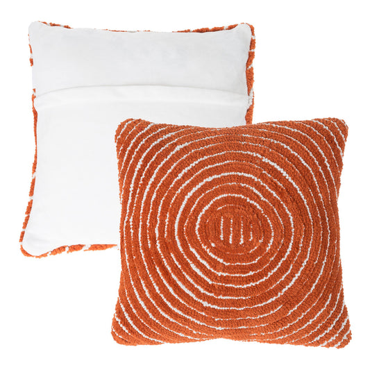 Modern Geometric Decorative Throw Pillow and Insert-Home Decor Concentric Circle Accent Pillow with Hidden Zipper,18 Inch by Lavish Home Color: Burnt Orange