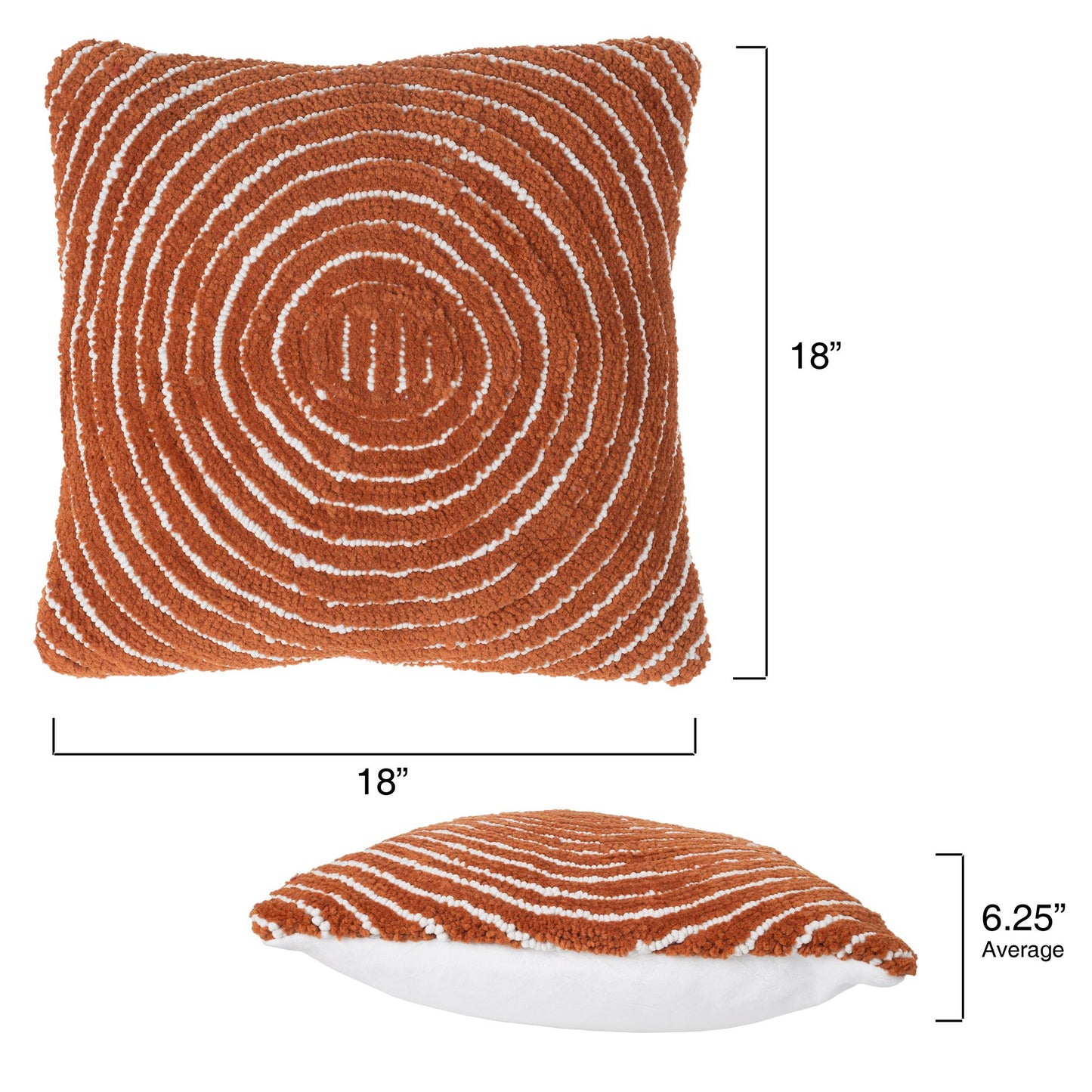Modern Geometric Decorative Throw Pillow and Insert-Home Decor Concentric Circle Accent Pillow with Hidden Zipper,18 Inch by Lavish Home Color: Burnt Orange