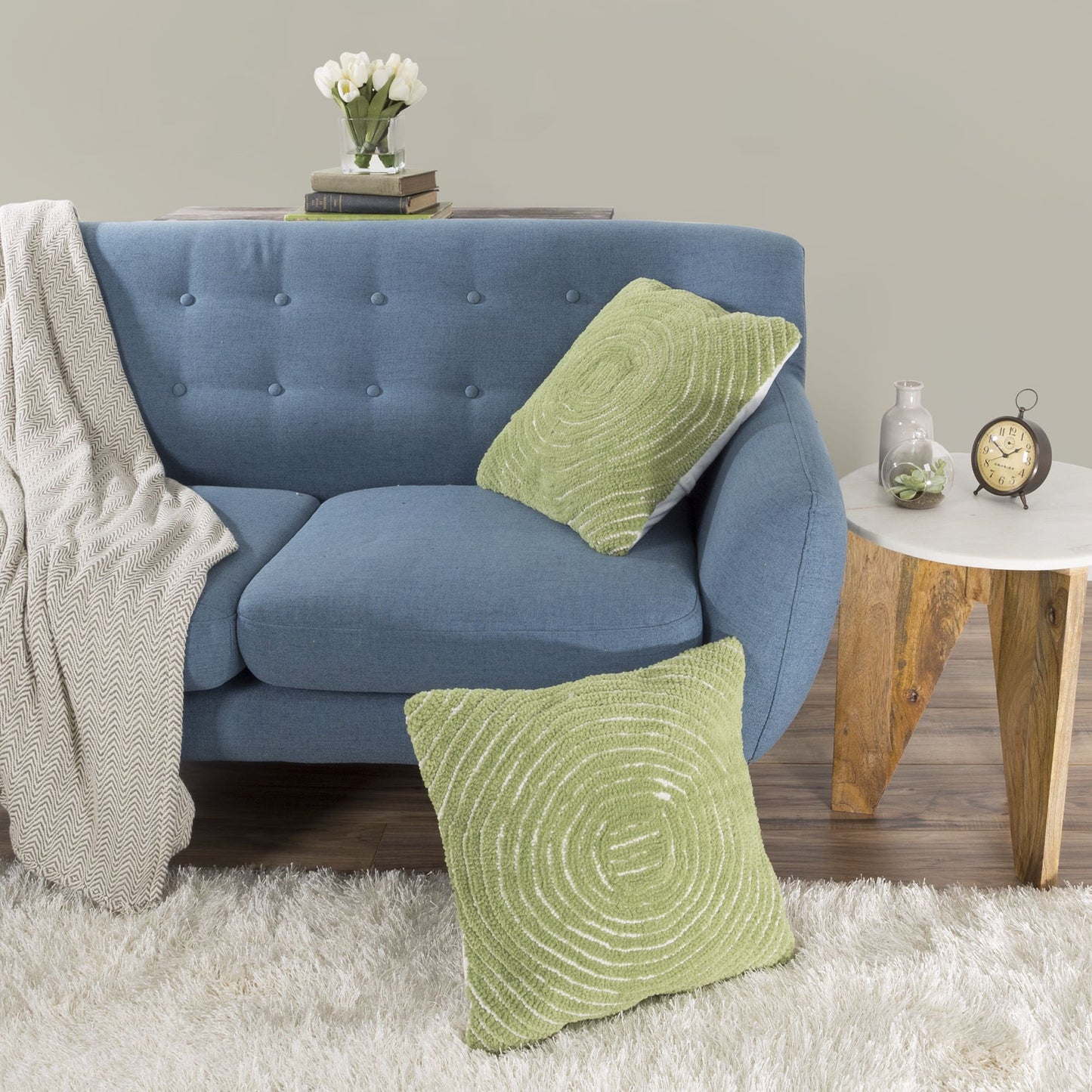 Modern Geometric Decorative Throw Pillow and Insert-Home Decor Concentric Circle Accent Pillow with Hidden Zipper,18 Inch by Lavish Home Color: Leaf Green
