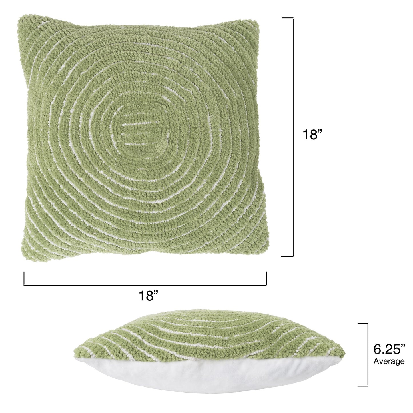 Modern Geometric Decorative Throw Pillow and Insert-Home Decor Concentric Circle Accent Pillow with Hidden Zipper,18 Inch by Lavish Home Color: Leaf Green