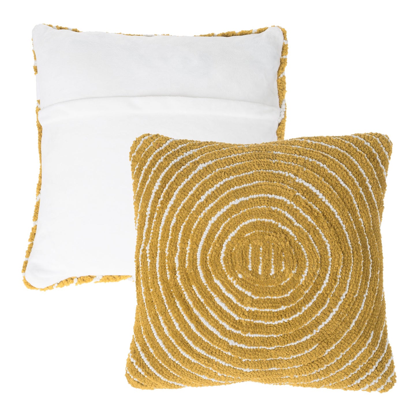 Modern Geometric Decorative Throw Pillow and Insert-Home Decor Concentric Circle Accent Pillow with Hidden Zipper,18 Inch by Lavish Home Color: Ochre Sand