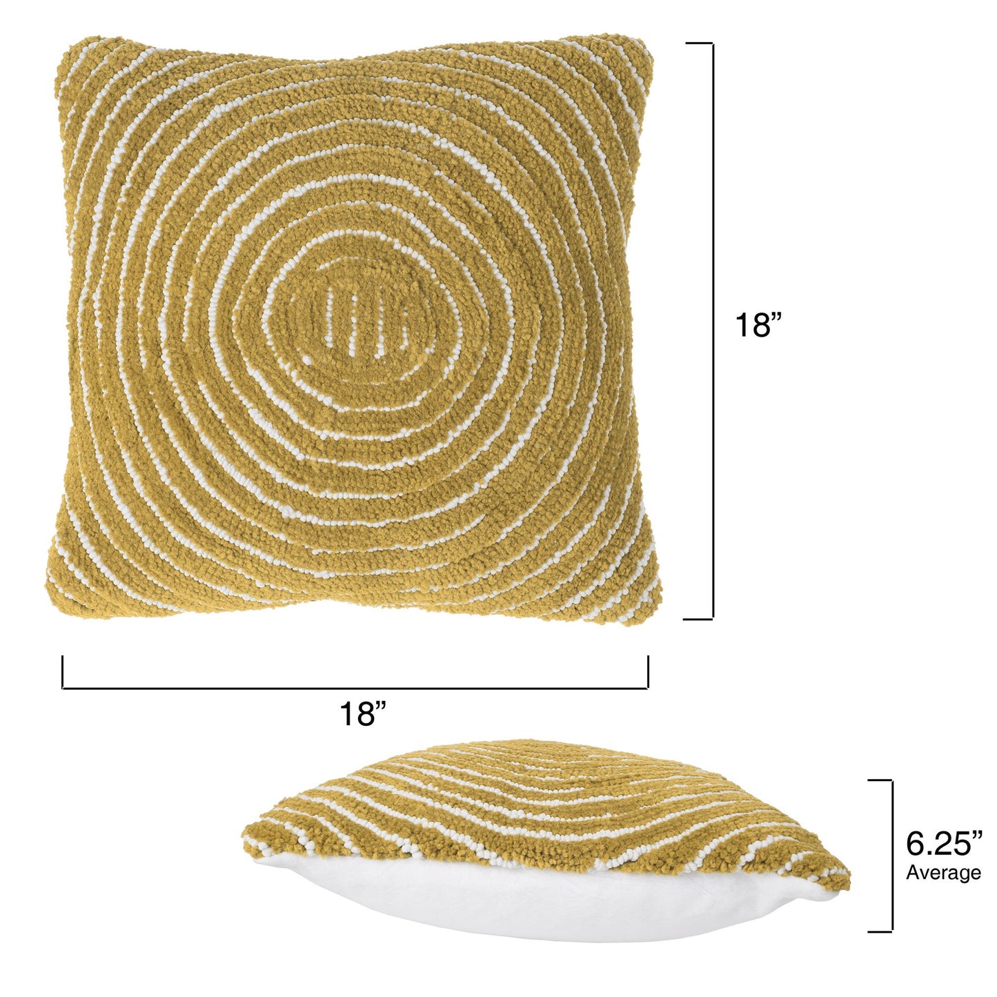 Modern Geometric Decorative Throw Pillow and Insert-Home Decor Concentric Circle Accent Pillow with Hidden Zipper,18 Inch by Lavish Home Color: Ochre Sand