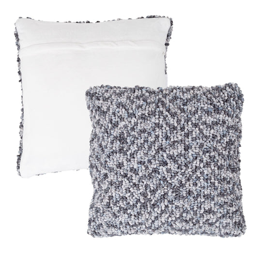 Modern Textured Decorative Throw Pillow and Insert- Home Decor Ombre Loop Accent Pillow with Invisible Zipper, 18 Inch by Lavish Home Color: Charcoal Grey