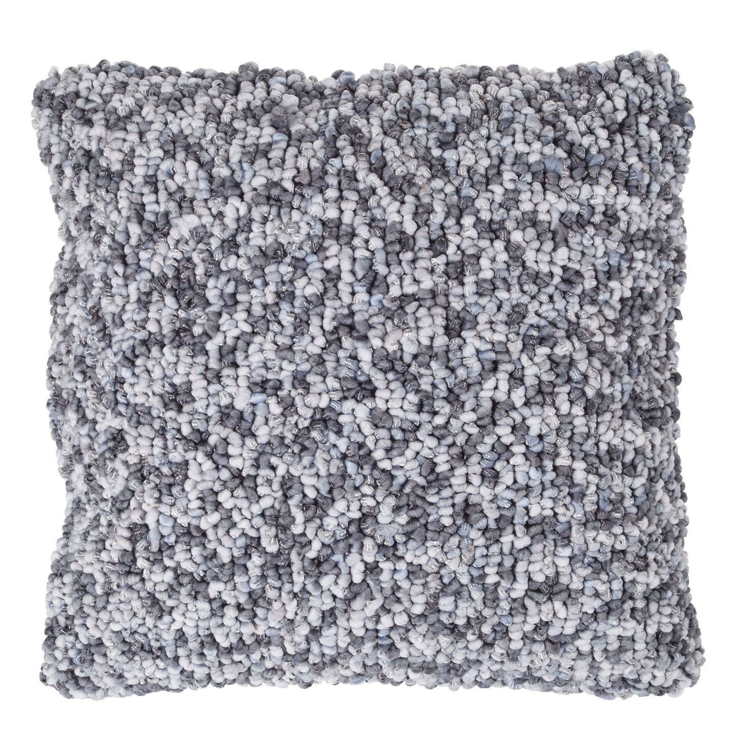 Modern Textured Decorative Throw Pillow and Insert- Home Decor Ombre Loop Accent Pillow with Invisible Zipper, 18 Inch by Lavish Home Color: Charcoal Grey